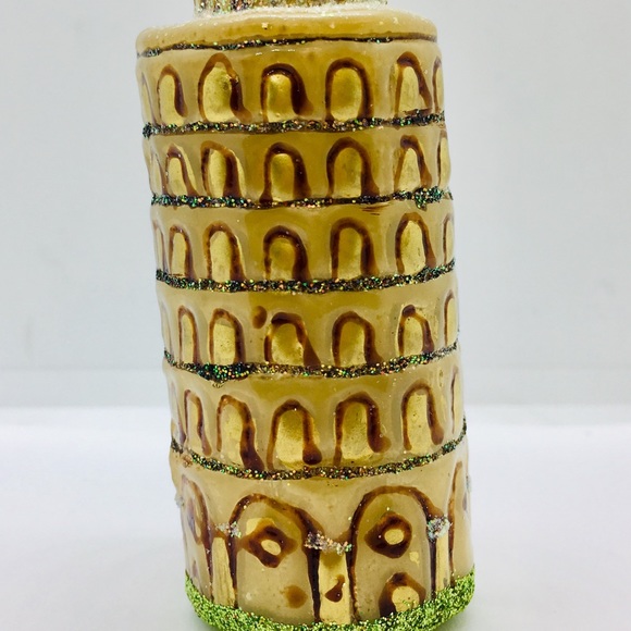 Polish Glass Leaning Tower Pisa Xmas Ornament Tree - Picture 4 of 6